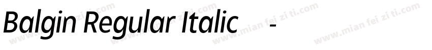 Balgin Regular Italic 语言英文字体转换